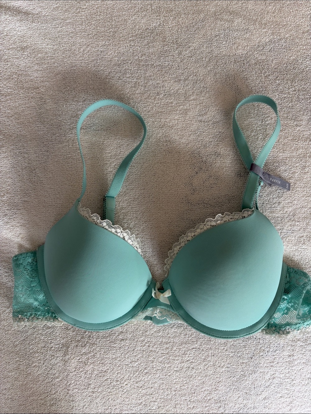 aerie Mint Lace-Trim Padded T-Shirt Bra